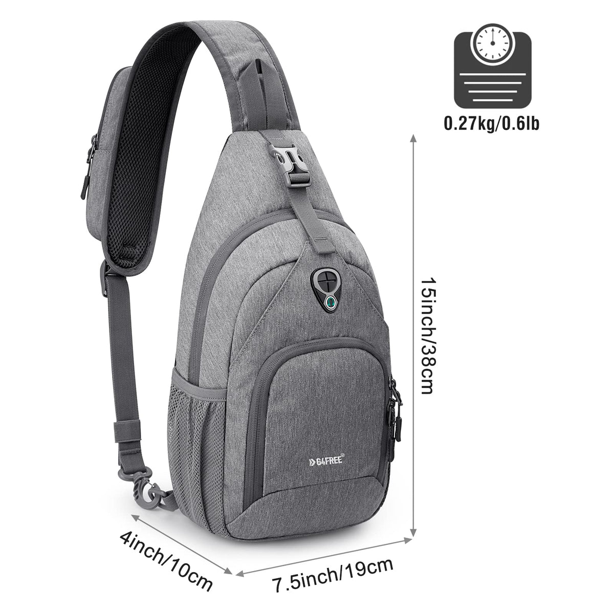 G4Free Activewear - G4Free RFID Sling Bag for Hiking Outdoor -TN22B091A-TN22B091E-TN22B091B-TN22B091F-TN22B091D