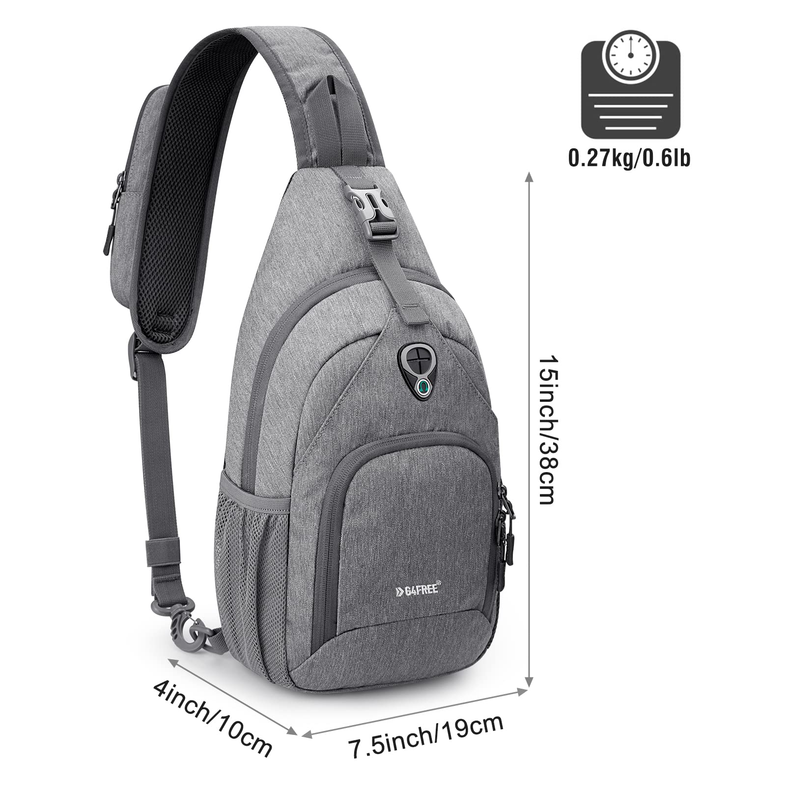 G4Free Activewear - G4Free RFID Sling Bag for Hiking Outdoor -TN22B091A-TN22B091E-TN22B091B-TN22B091F-TN22B091D