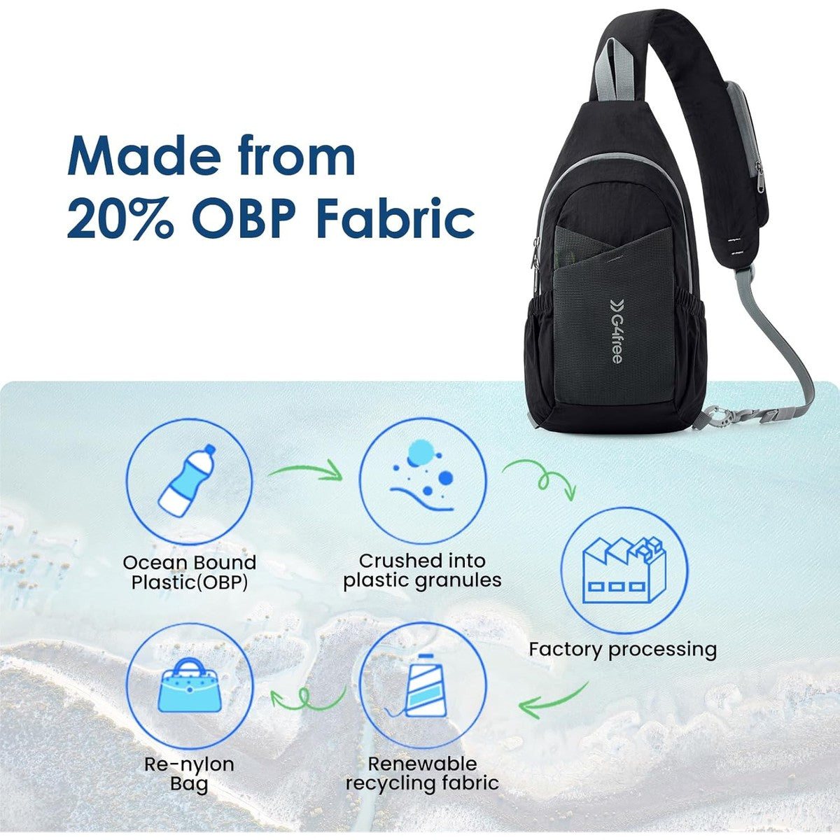 G4Free Activewear - G4Free Sling Bag Casual Chest Shoulder Handbag Crossbody Backpack -TN24B457B-TN24B457A