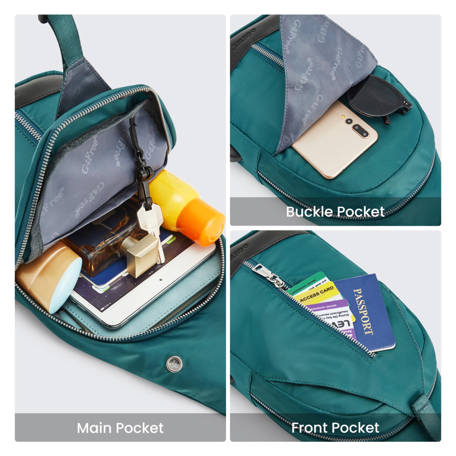 G4Free Activewear - G4Free Sling Bag RFID Blocking Crossbody Sling Bag -TN23B196C-TN23B196B