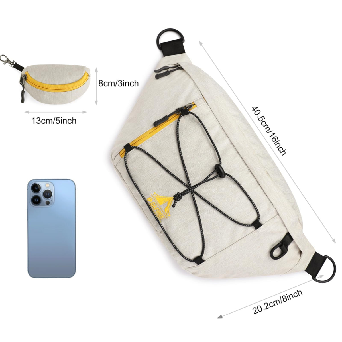 G4Free Activewear - G4Free Sling Bag RFID Blocking Over Shoulder Belt Bag -TN23B200A-TN23B200C-TN23B200B