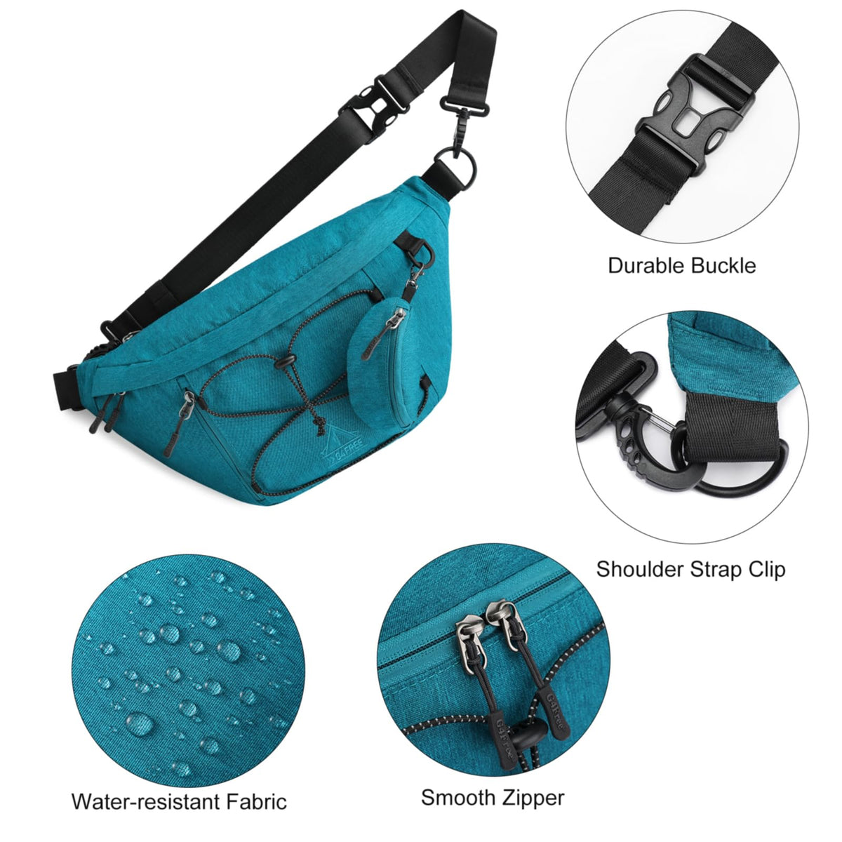 G4Free Activewear - G4Free Sling Bag RFID Blocking Over Shoulder Belt Bag -TN23B200A-TN23B200C-TN23B200B