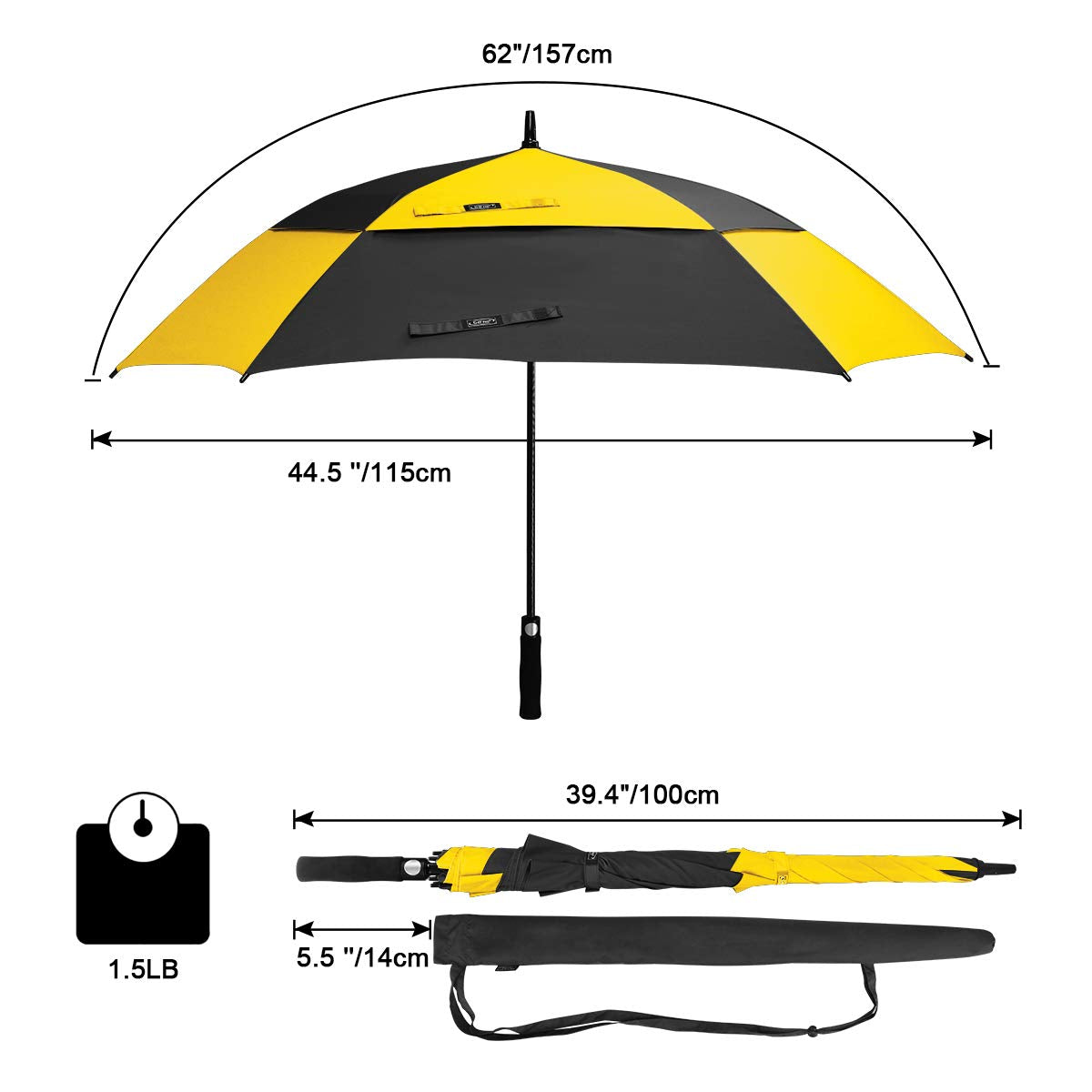 G4Free Activewear - G4Free Square Windproof Auto Open Stick Umbrella -D02V590A-D02V590C-D02V590F-D02V590B-D02V590G