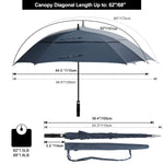 G4Free Activewear - G4Free Square Windproof Auto Open Stick Umbrella -D02V590A-D02V590C-D02V590F-D02V590B-D02V590G