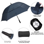 G4Free Activewear - G4Free Square Windproof Auto Open Stick Umbrella -D02V590A-D02V590C-D02V590F-D02V590B-D02V590G