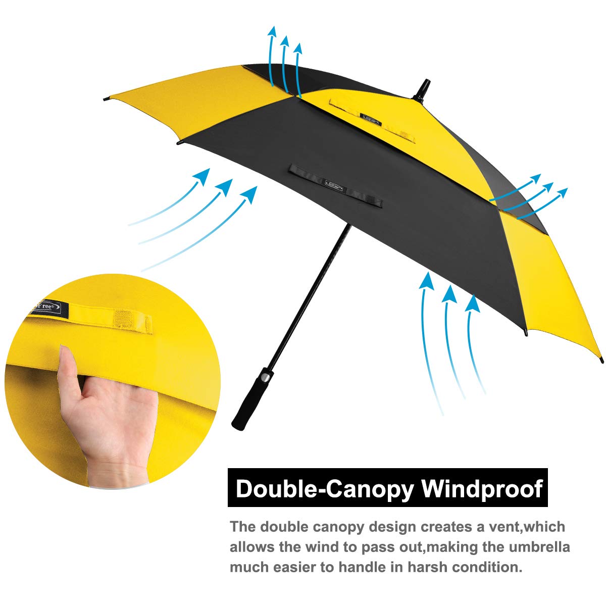 G4Free Activewear - G4Free Square Windproof Auto Open Stick Umbrella -D02V590A-D02V590C-D02V590F-D02V590B-D02V590G