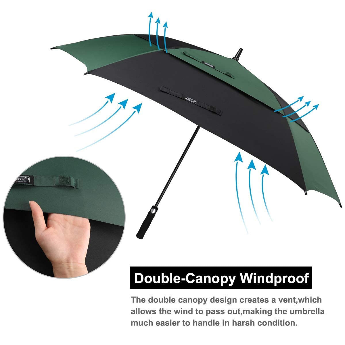 G4Free Activewear - G4Free Square Windproof Auto Open Stick Umbrella -D02V590A-D02V590C-D02V590F-D02V590B-D02V590G
