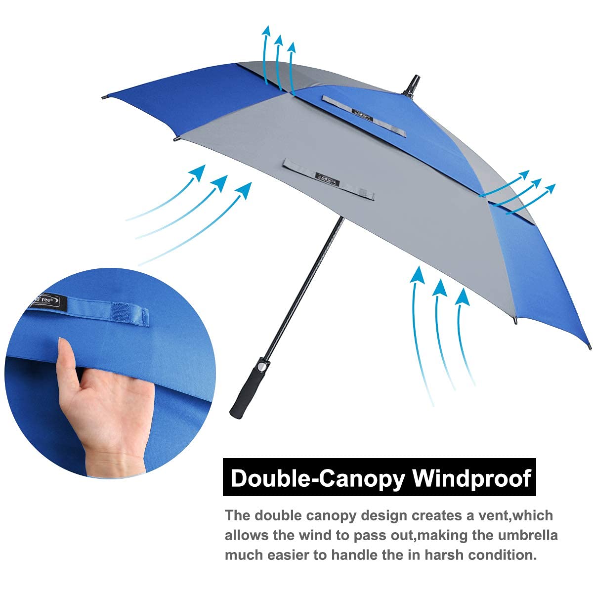 G4Free Activewear - G4Free Square Windproof Auto Open Stick Umbrella -D02V590A-D02V590C-D02V590F-D02V590B-D02V590G