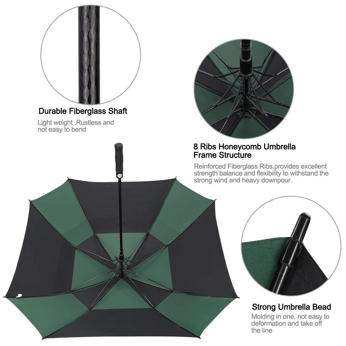 G4Free Activewear - G4Free Square Windproof Auto Open Stick Umbrella -D02V590A-D02V590C-D02V590F-D02V590B-D02V590G
