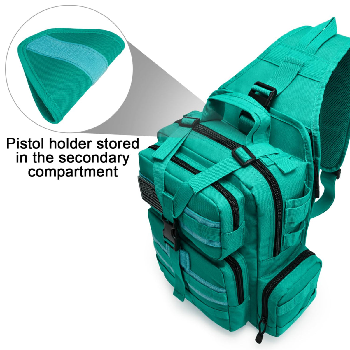 G4Free Activewear - G4Free Tactical EDC Sling Bag Backpack with Pistol Holster -D02V759A-D02V759D-D02V759B-D02V759F