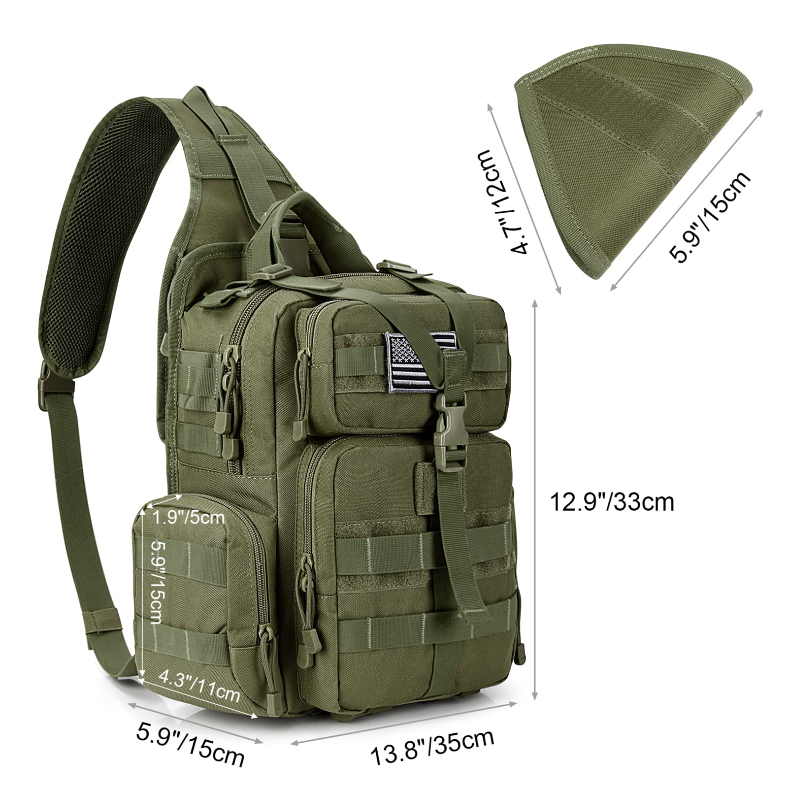 G4Free Activewear - G4Free Tactical EDC Sling Bag Backpack with Pistol Holster -D02V759D-D02V759A-D02V759F-D02V759B