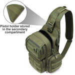 G4Free Activewear - G4Free Tactical EDC Sling Bag Pack with Pistol Holster -D02V666A-D02V666B