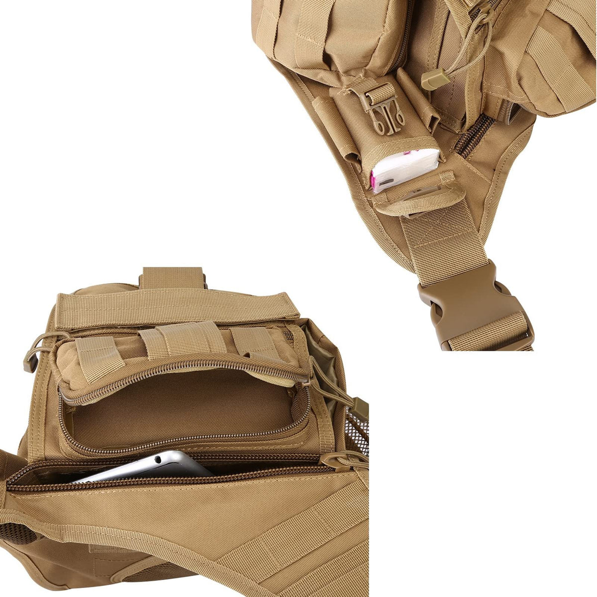 G4Free Activewear - G4Free Tactical Messenger Fishing Tackle Side Bag -D04V163A-D04V163D