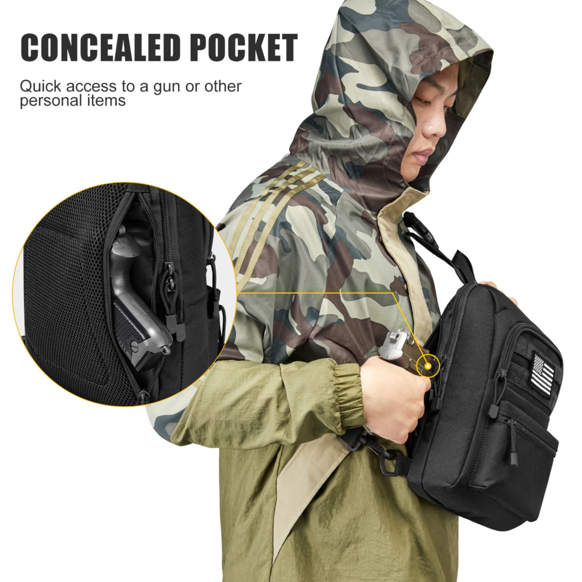G4Free Activewear - G4Free Tactical Military Rover Shoulder Sling Pack -TN22B161B-TN22B161C-TN22B161A