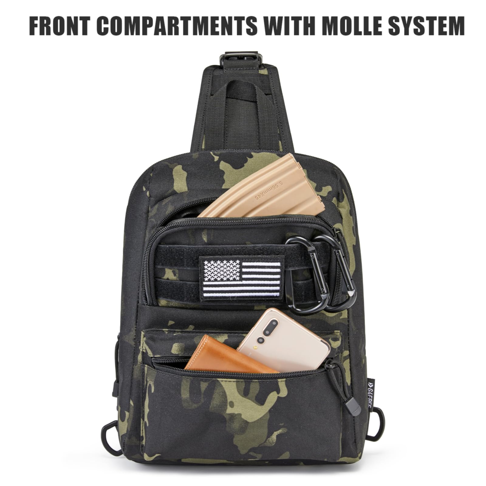 G4Free Activewear - G4Free Tactical Military Rover Shoulder Sling Pack -TN22B161B-TN22B161C-TN22B161A