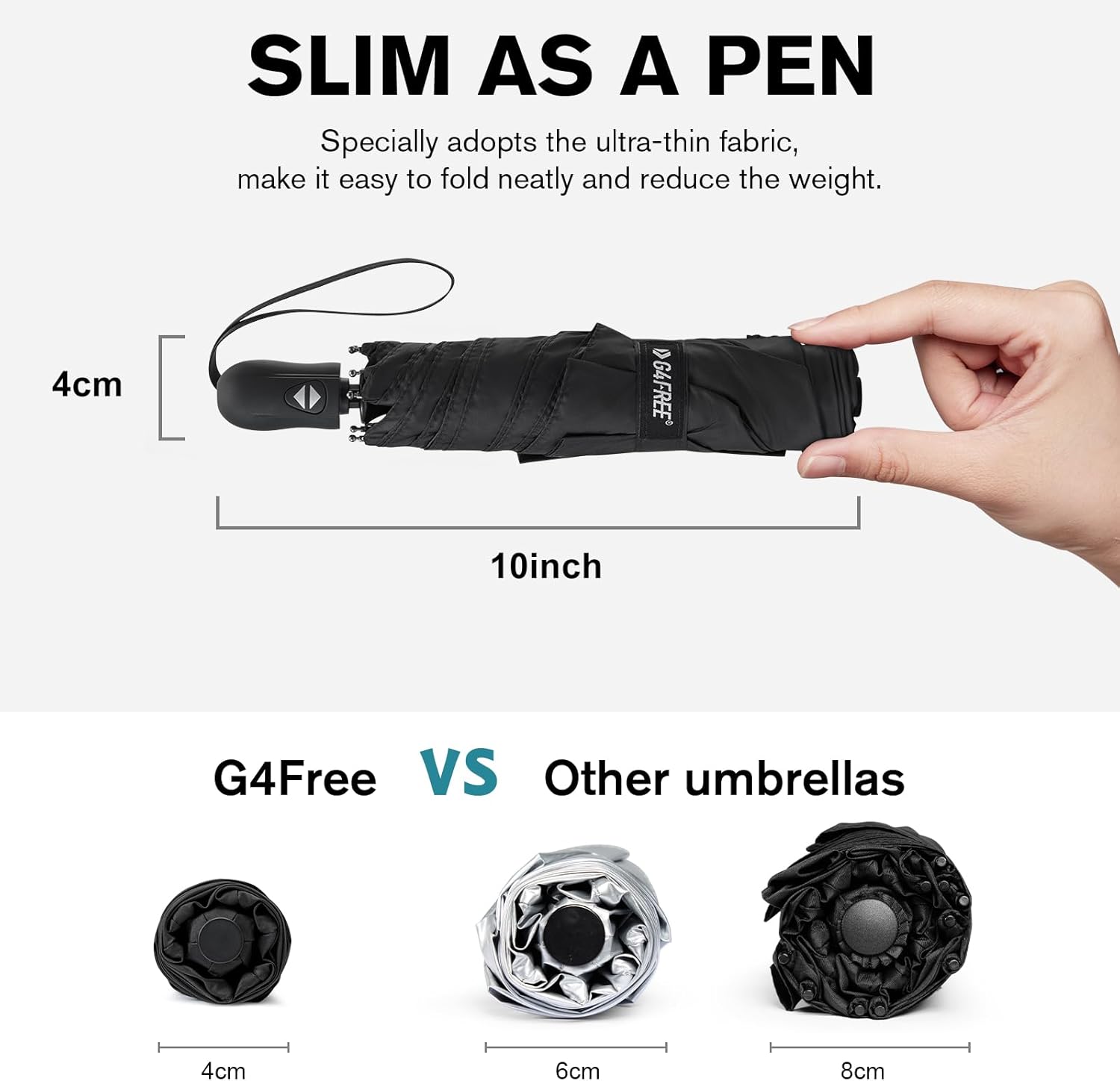 G4Free Activewear - G4Free Ultralight UPF 50+ UV Protection  Super Slim Mini Auto Umbrella -TN23A263J-TN23A263I-TN23A263B-TN23A263G-TN23A263D