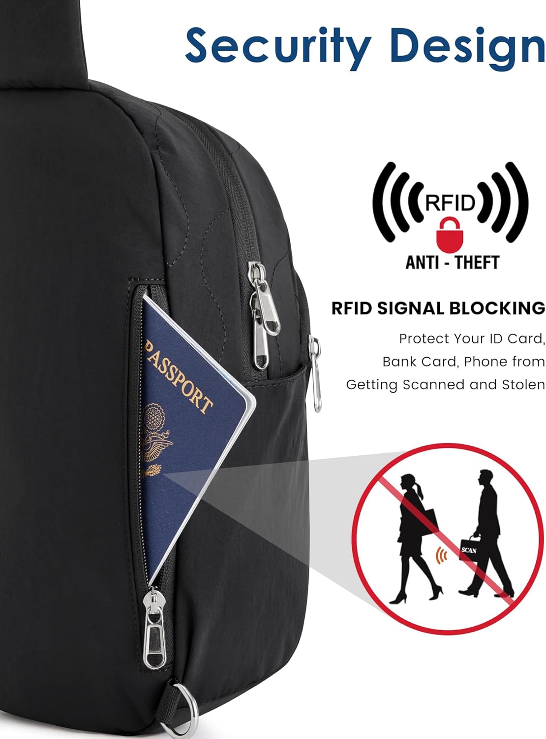 G4Free Activewear - G4Free Women Crossbody Casual Sling Chest Backpack -TN24B440B-TN24B440A-TN24B440C