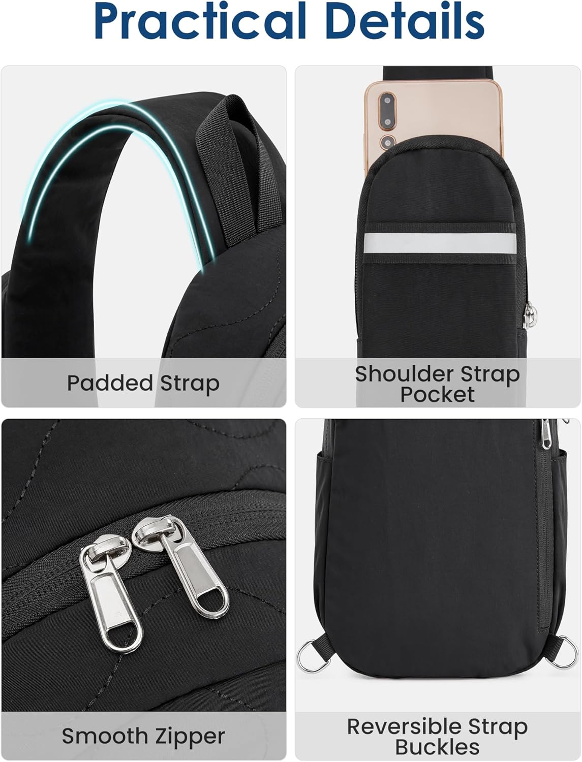 G4Free Activewear - G4Free Women Crossbody Casual Sling Chest Backpack -TN24B440B-TN24B440A-TN24B440C