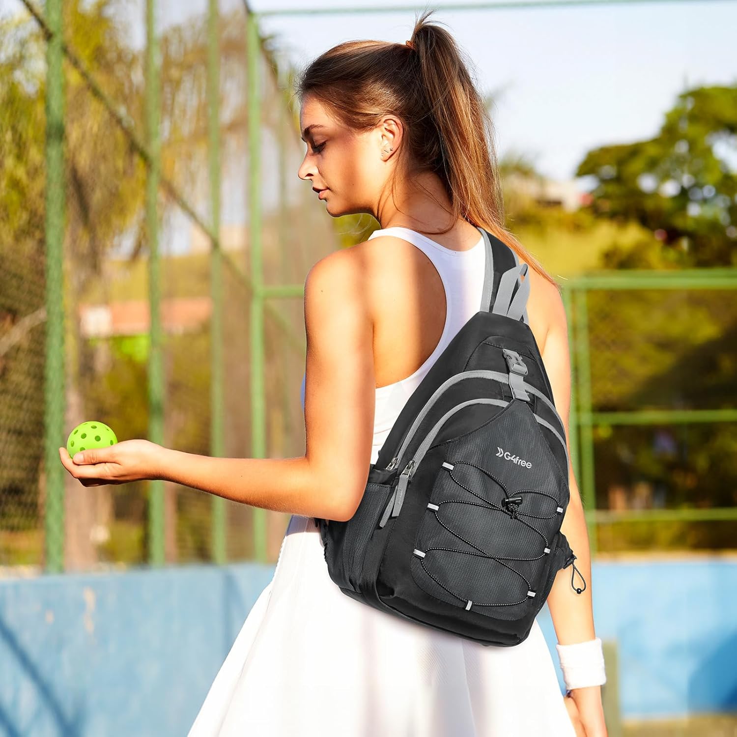 G4Free Activewear - G4Free Women Pickleball Sports Sling Bag -TN24B365A-TN24B365B-TN24B365C