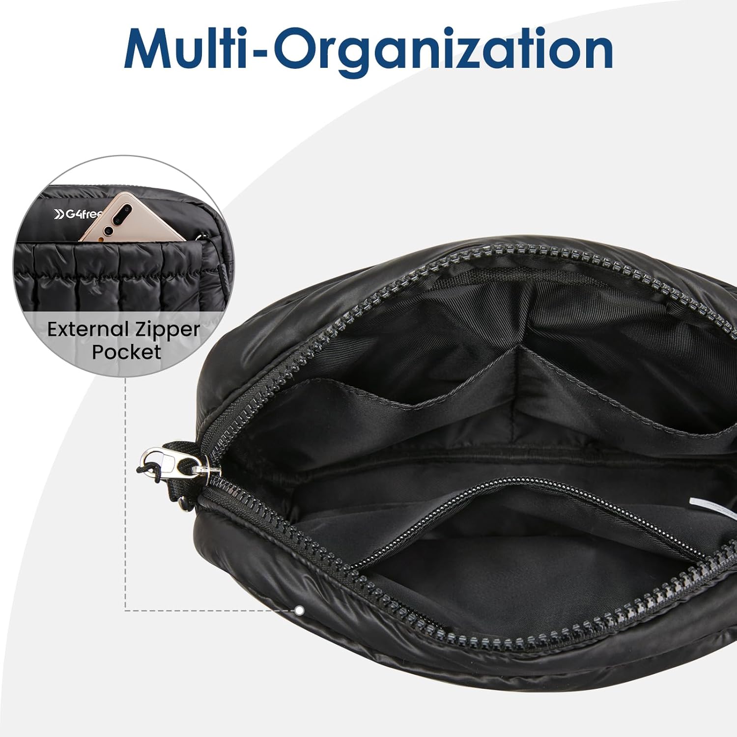 G4Free Activewear - G4Free Women Quilted Clutch Puffer Crossbody Bag -TN24B445A-TN24B445B-TN24B445C