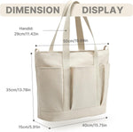 G4Free Activewear - G4free Large Zipper Canvas Tote Bag With Laptop Sleeve -TN24B474B-TN24B474C-TN24B474A