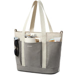 G4Free Activewear - G4free Large Zipper Canvas Tote Bag With Laptop Sleeve -TN24B474B-TN24B474C-TN24B474A
