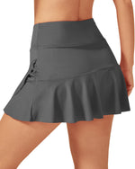G4Free Activewear - High-Waist Pleated Casual Skorts 15'' -GF23H114AF-XS-GF23H114AA-S-GF23H114AB-M-GF23H114AC-L-GF23H114AD-XL
