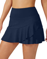 G4Free Activewear - High-Waist Pleated Casual Skorts 15'' -GF23H114AF-XS-GF23H114AA-S-GF23H114AB-M-GF23H114AC-L-GF23H114AD-XL
