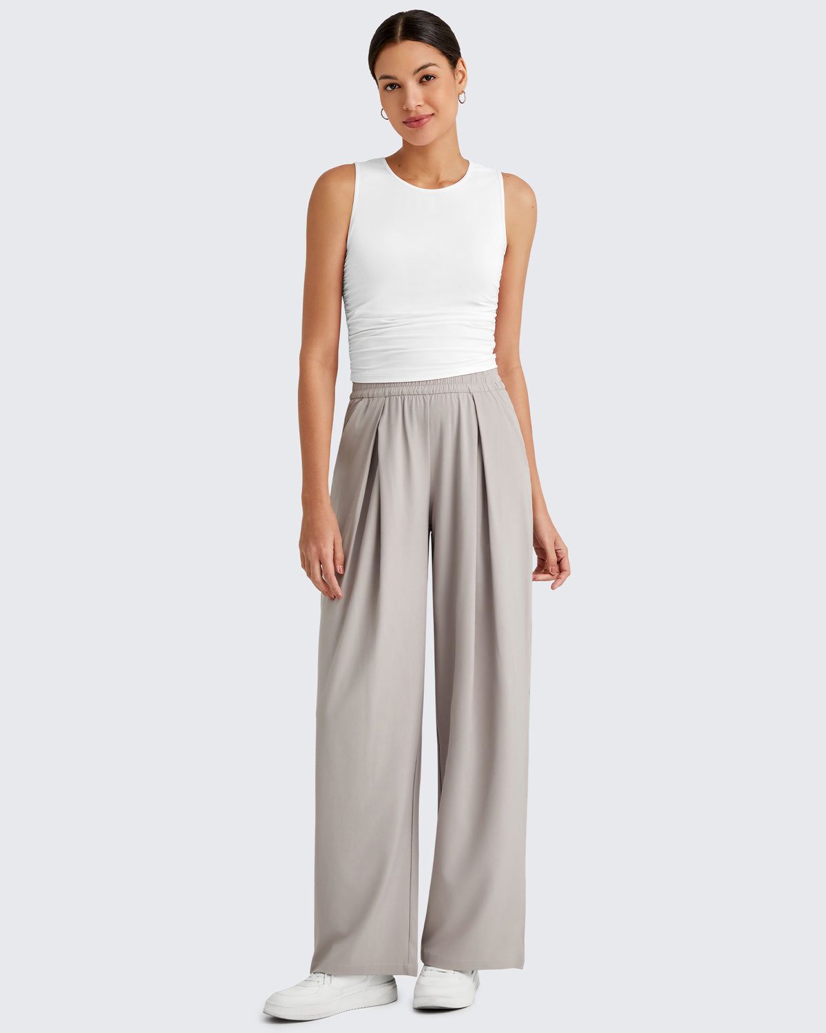 G4Free Activewear - Lightbreeze Side Ruched Sleeveless Workout Tops -GF25L322AF-XS-GF25L322AA-S-GF25L322AB-M-GF25L322AC-L-GF25L322AD-XL