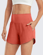 G4Free Activewear - Lightweight High-Waisted Workout Shorts 5'' -GF21E007AA-S-GF21E007AB-M-GF21E007AC-L-GF21E007AD-XL-GF21E007AE-XXL