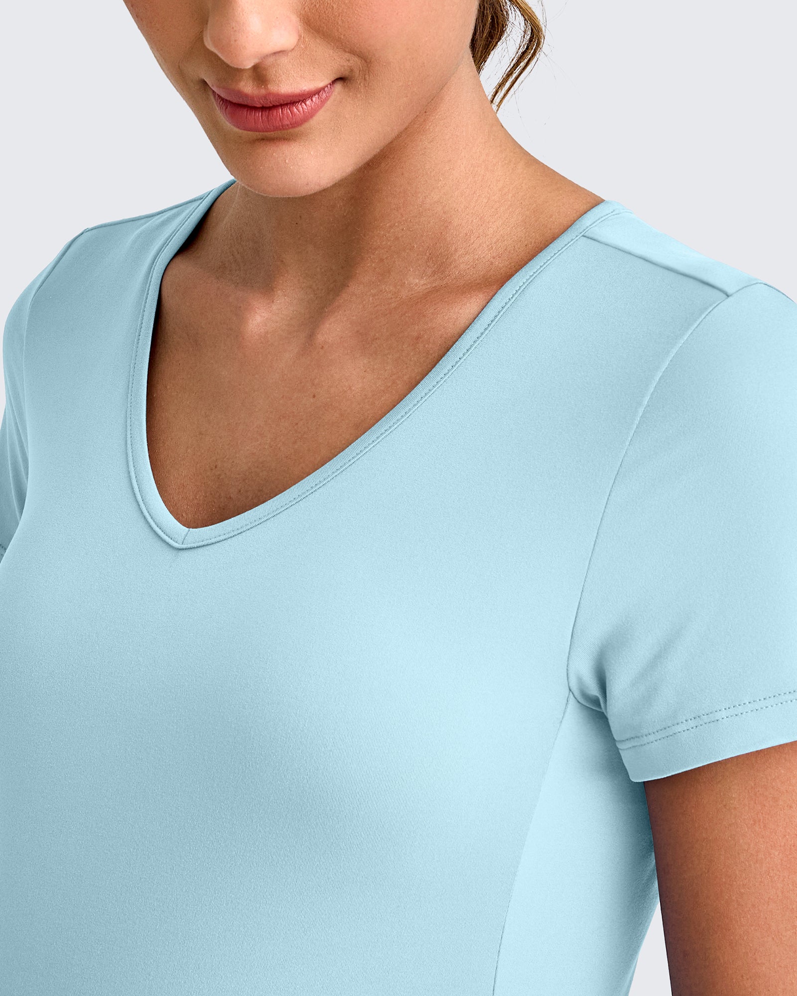 G4Free Activewear - Lightweight V Neck Side Ruched Maternity Short Sleeve -GF25KY453BA-S-GF25KY453BB-M-GF25KY453BC-L-GF25KY453BD-XL-GF25KY453BE-XXL