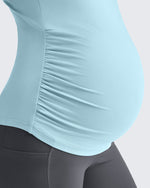 G4Free Activewear - Lightweight V Neck Side Ruched Maternity Short Sleeve -GF25KY453BA-S-GF25KY453BB-M-GF25KY453BC-L-GF25KY453BD-XL-GF25KY453BE-XXL