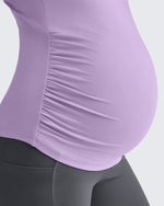 G4Free Activewear - Lightweight V Neck Side Ruched Maternity Short Sleeve -GF25KY453BA-S-GF25KY453BB-M-GF25KY453BC-L-GF25KY453BD-XL-GF25KY453BE-XXL