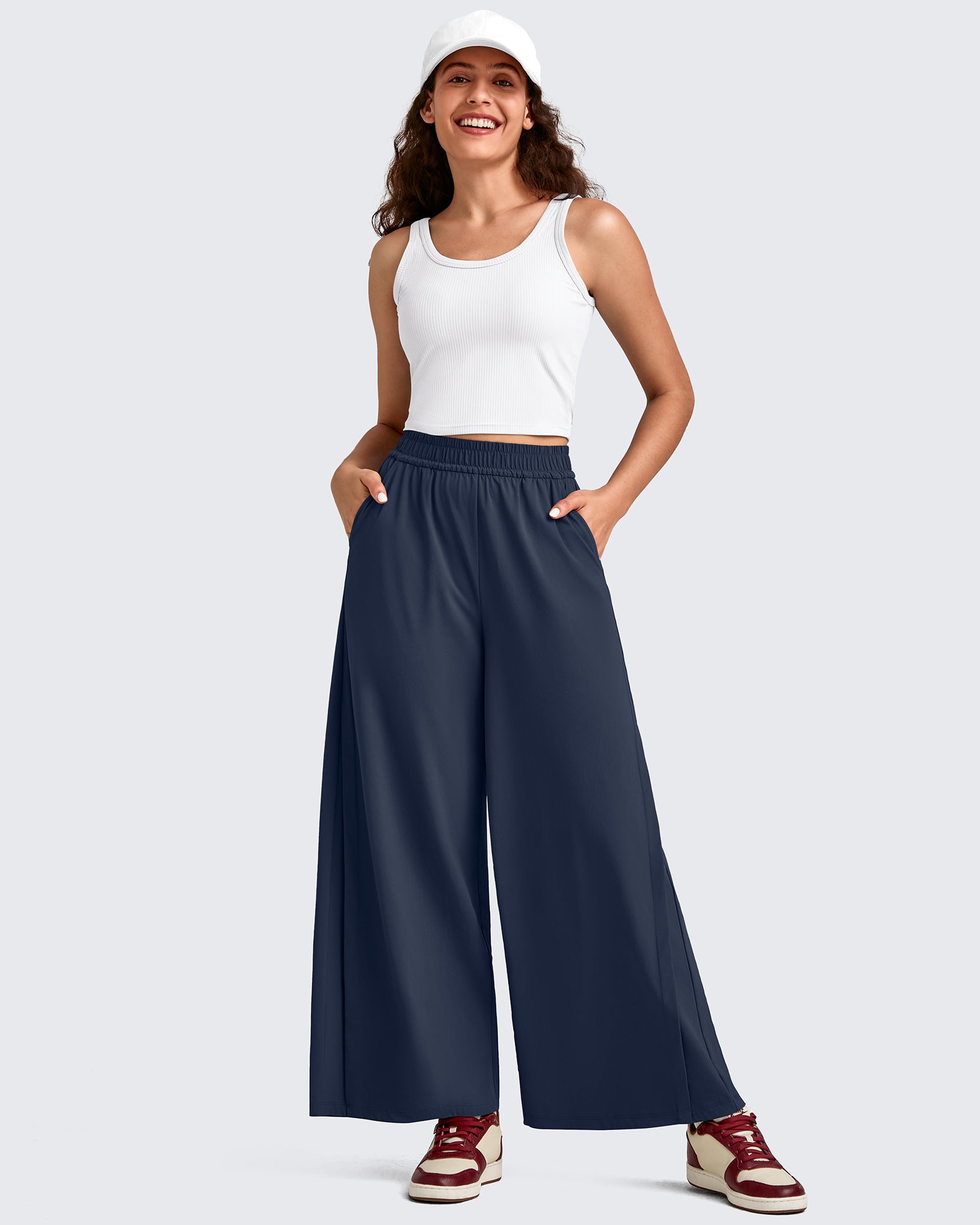 G4Free Activewear - Lightweight Wide Leg Palazzo Ankle Pants -GF25J497CA-S-GF25J498CA-S-GF25J499CA-S-GF25J497CB-M-GF25J498CB-M