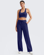 G4Free Activewear - Loose Front Pleats Drawstring Casual Pants -GF24J310AA-S-GF24J311AA-S-GF24J312AA-S-GF24J310AB-M-GF24J311AB-M