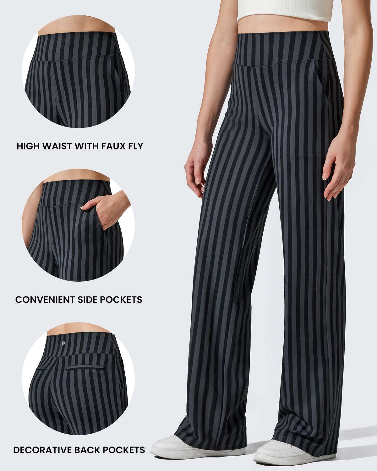 G4Free Activewear - Loose High-Waist Business Casual Striped Pants -GF23J172Z03F-XS-GF23J172Z03A-S-GF23J172Z03B-M-GF23J172Z03C-L-GF23J172Z03D-XL