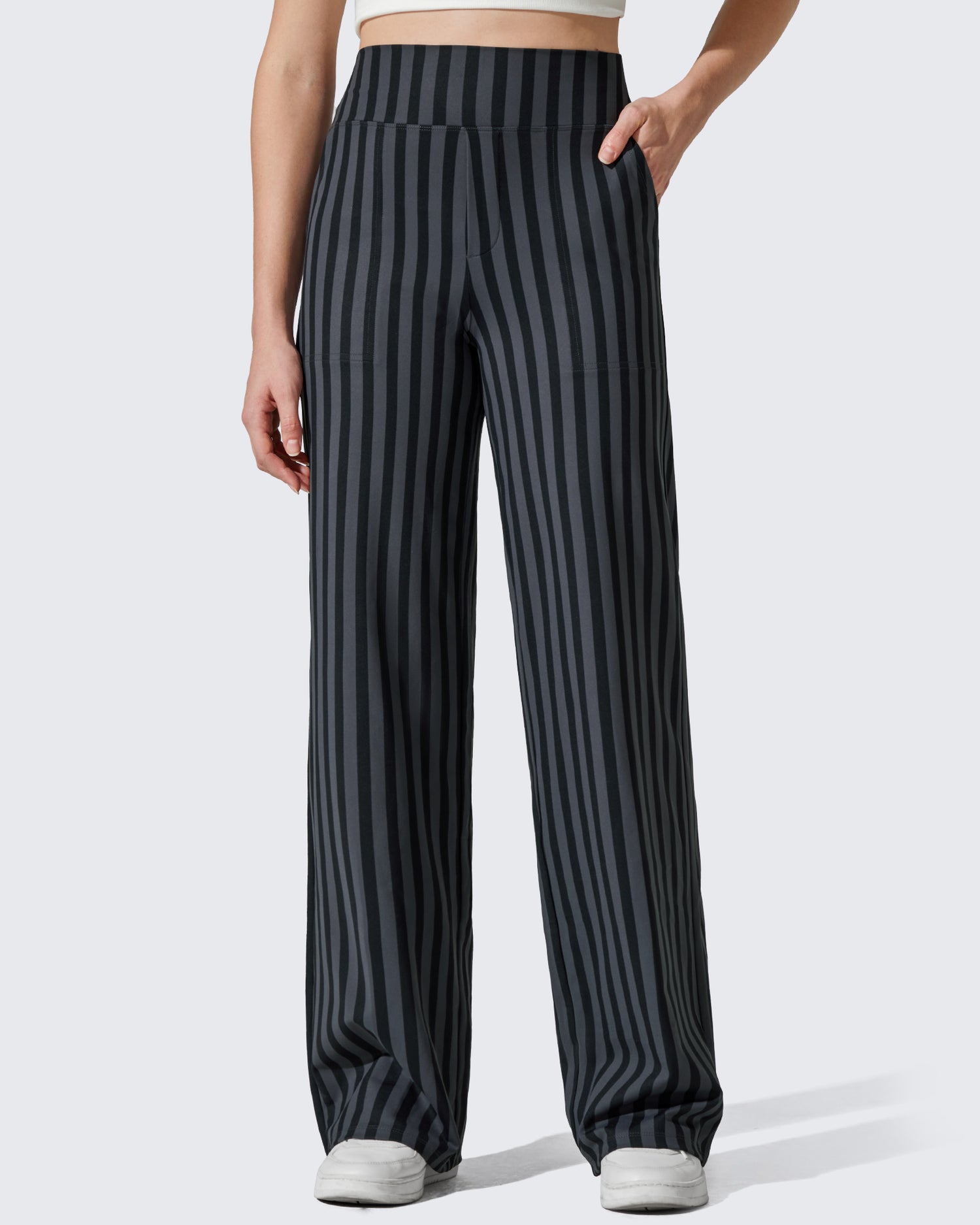 G4Free Activewear - Loose High-Waist Business Casual Striped Pants -GF23J172Z03F-XS-GF23J172Z03A-S-GF23J172Z03B-M-GF23J172Z03C-L-GF23J172Z03D-XL