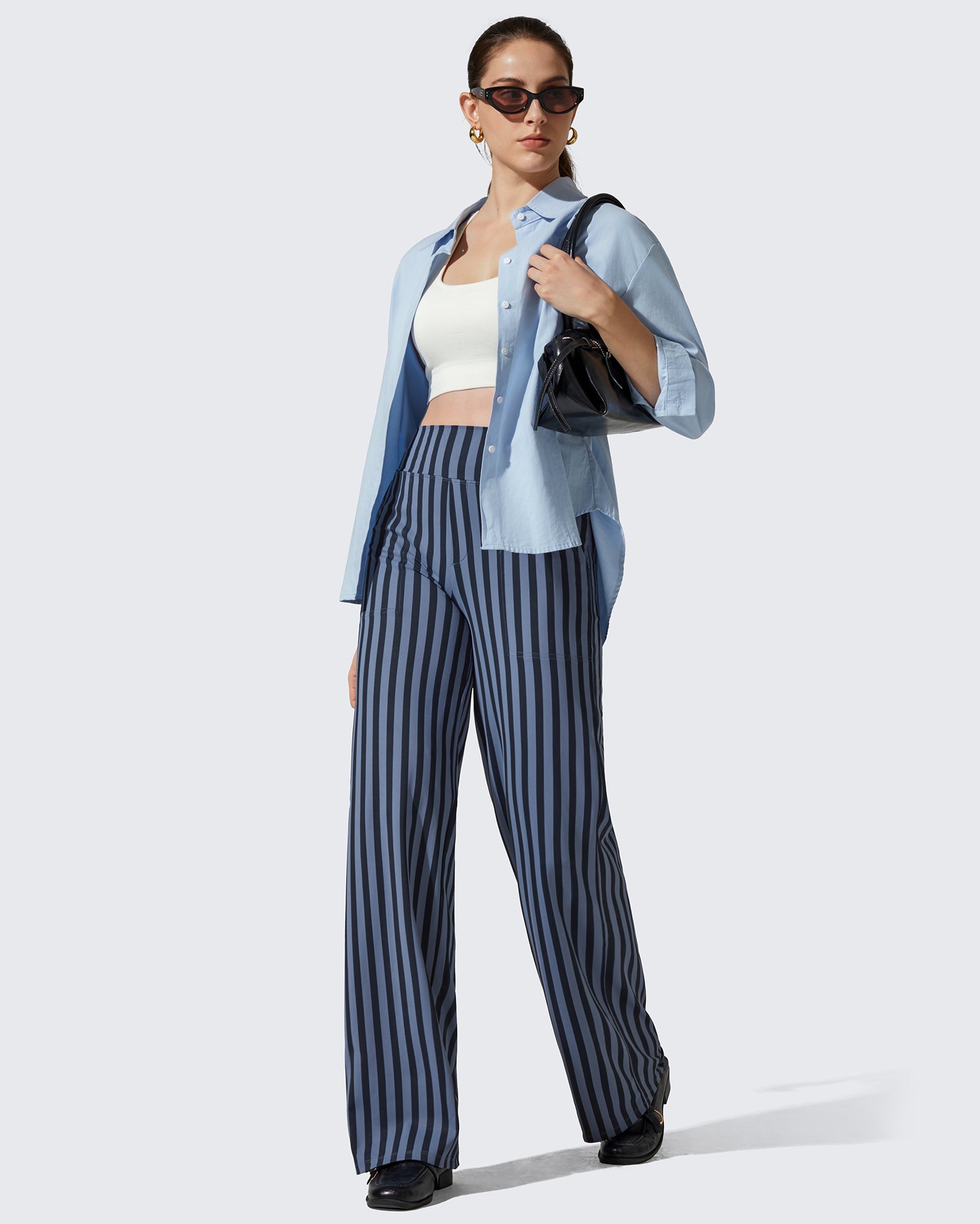 G4Free Activewear - Loose High-Waist Business Casual Striped Pants -GF23J172Z03F-XS-GF23J172Z03A-S-GF23J172Z03B-M-GF23J172Z03C-L-GF23J172Z03D-XL