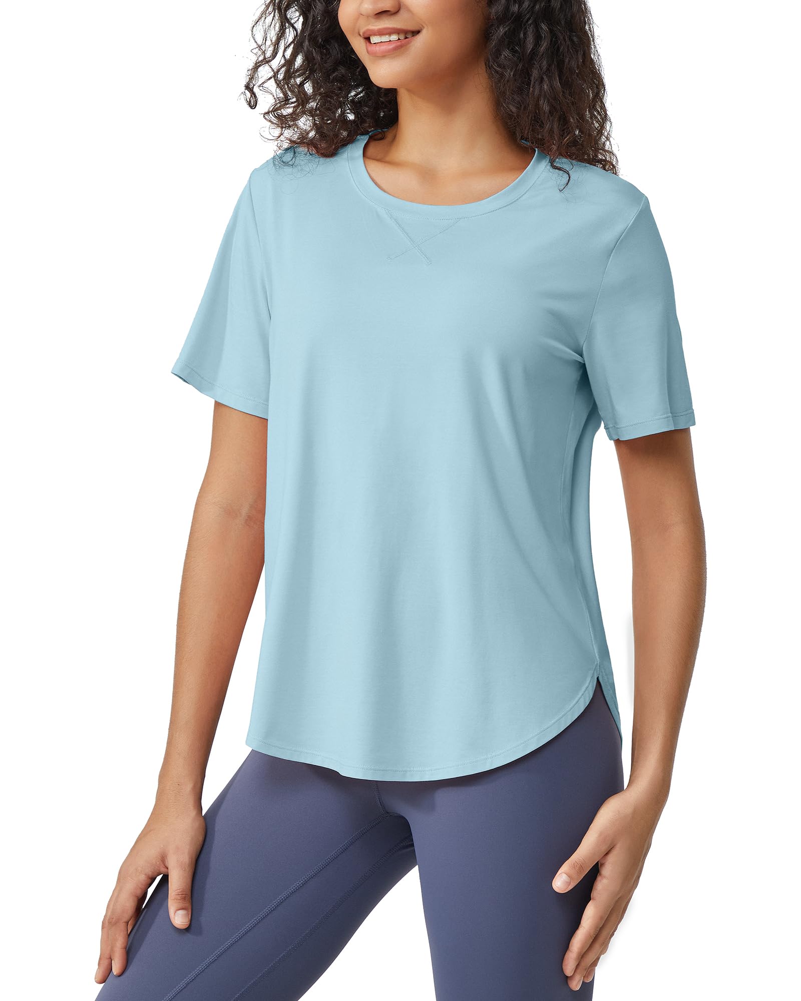 G4Free Activewear - Loose Hip Length Short Sleeve Workout Tops -GF24B198AA-S-GF24B198AB-M-GF24B198AC-L-GF24B198AD-XL-GF24B198AE-XXL