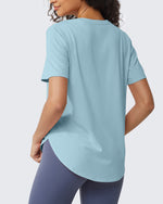 G4Free Activewear - Loose Hip Length Short Sleeve Workout Tops -GF24B198AA-S-GF24B198AB-M-GF24B198AC-L-GF24B198AD-XL-GF24B198AE-XXL