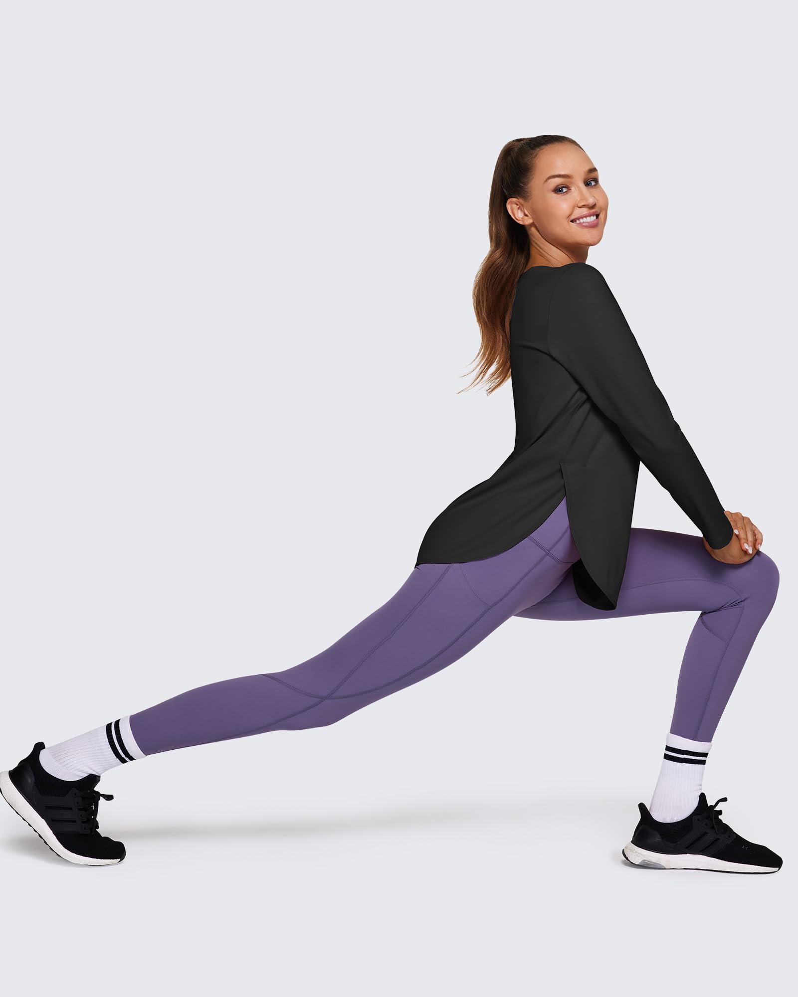 G4Free Activewear - Loose Scoop Neck Long Sleeve Daily Casual Shirts Tops -GF23B160BA-S-GF23B160BB-M-GF23B160BC-L-GF23B160BD-XL-GF23B160BE-XXL