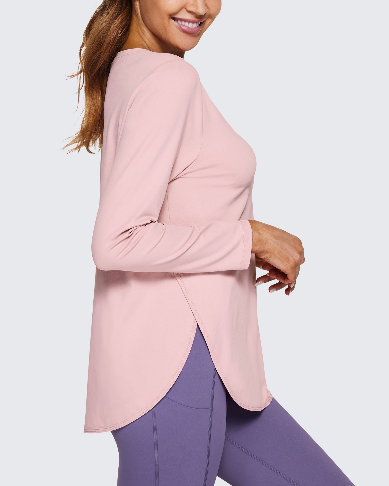 G4Free Activewear - Loose Scoop Neck Long Sleeve Daily Casual Shirts Tops -GF23B160BA-S-GF23B160BB-M-GF23B160BC-L-GF23B160BD-XL-GF23B160BE-XXL