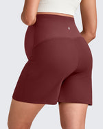G4Free Activewear - Over The Belly Pregnancy Athletic Shorts 6'' -GF25EY556AF-XS-GF25EY556AA-S-GF25EY556AB-M-GF25EY556AC-L-GF25EY556AD-XL