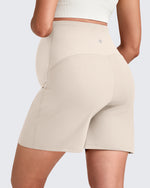 G4Free Activewear - Over The Belly Pregnancy Athletic Shorts 6'' -GF25EY556AF-XS-GF25EY556AA-S-GF25EY556AB-M-GF25EY556AC-L-GF25EY556AD-XL