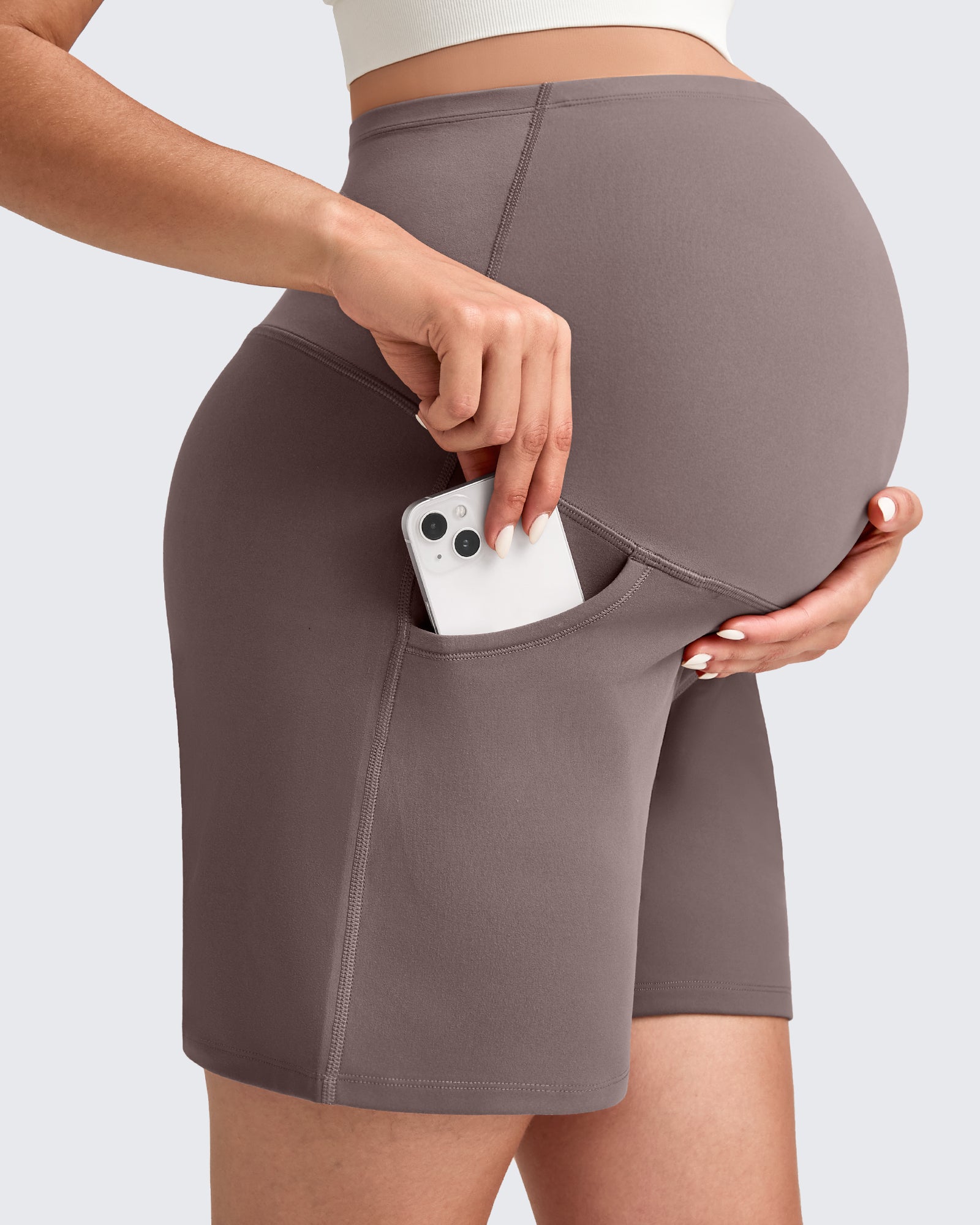 G4Free Activewear - Over The Belly Pregnancy Athletic Shorts 6'' -GF25EY556AF-XS-GF25EY556AA-S-GF25EY556AB-M-GF25EY556AC-L-GF25EY556AD-XL