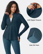 G4Free Activewear - Quick Dry High Neck Sun Half Zip Tops -GF23B126KF-XS-GF23B126KA-S-GF23B126KB-M-GF23B126KC-L-GF23B126KD-XL