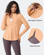 G4Free Activewear - Quick Dry High Neck Sun Half Zip Tops -GF23B126KF-XS-GF23B126KA-S-GF23B126KB-M-GF23B126KC-L-GF23B126KD-XL