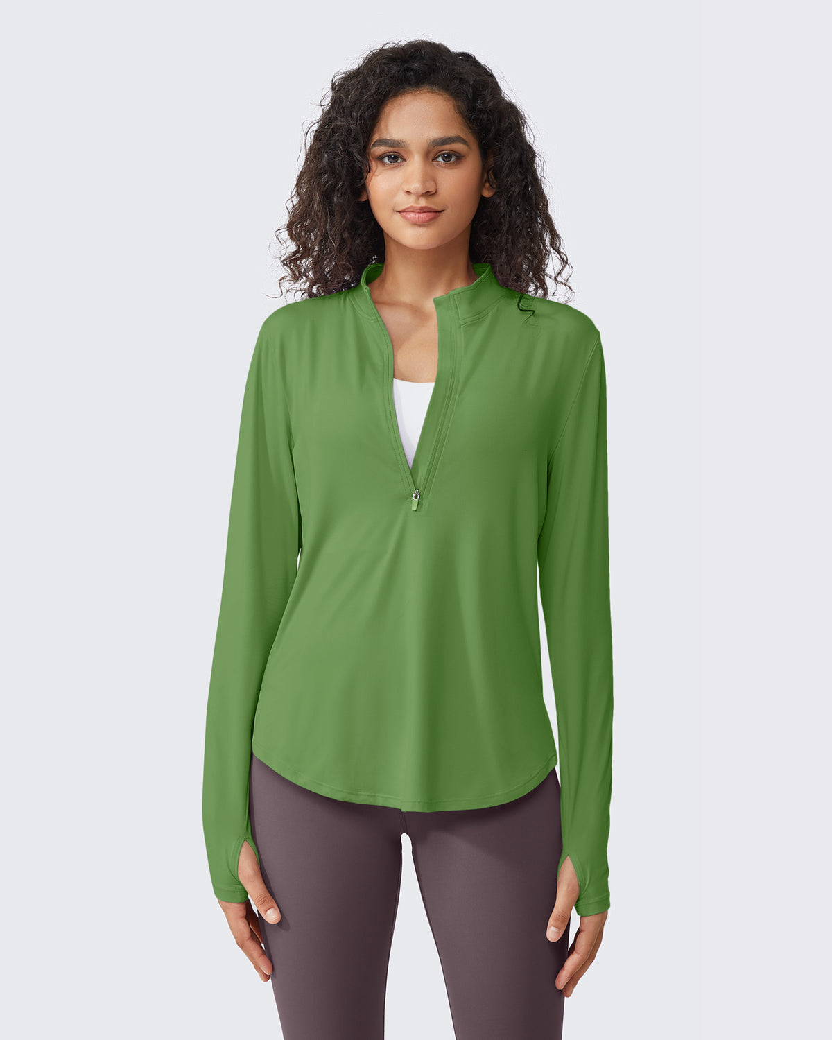 G4Free Activewear - Quick Dry High Neck Sun Half Zip Tops -GF23B126KF-XS-GF23B126KA-S-GF23B126KB-M-GF23B126KC-L-GF23B126KD-XL