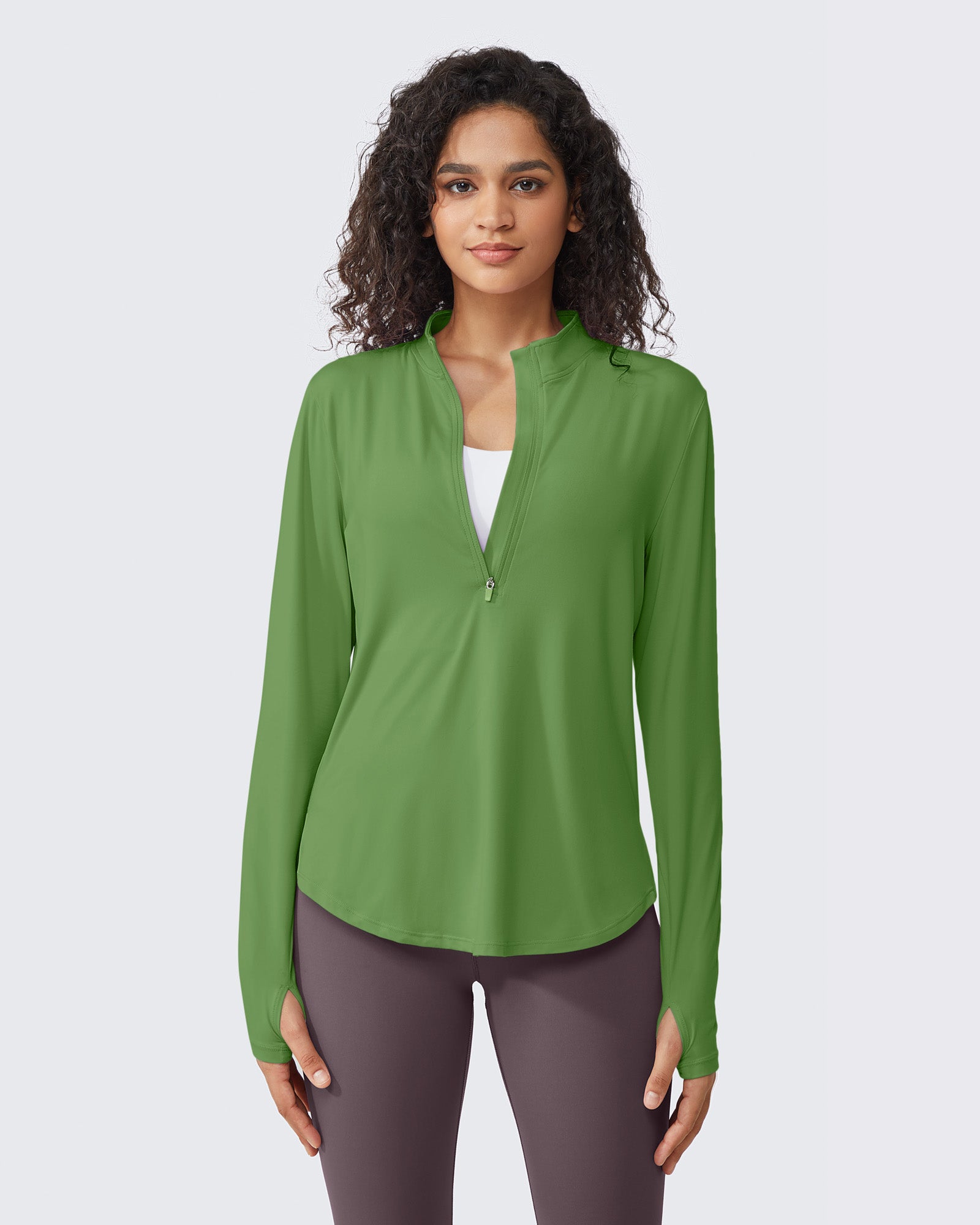 G4Free Activewear - Quick Dry High Neck Sun Half Zip Tops -GF23B126KF-XS-GF23B126KA-S-GF23B126KB-M-GF23B126KC-L-GF23B126KD-XL