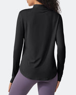G4Free Activewear - Quick Dry High Neck Sun Half Zip Workout Tops -GF23B126AF-XS-GF23B126AA-S-GF23B126AB-M-GF23B126AC-L-GF23B126AD-XL
